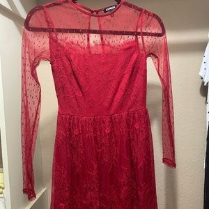 Red lace dress express